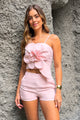 Set Short DF14248para mujer dyaboo rosado