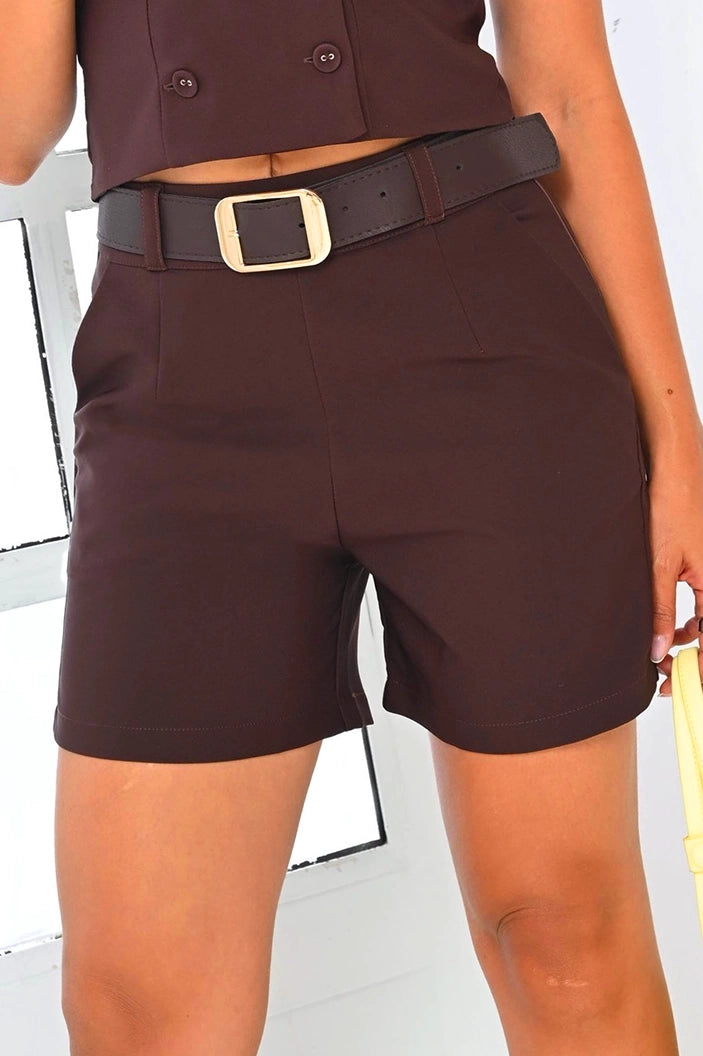 Short Corto DF08198 para mujer dyaboo café