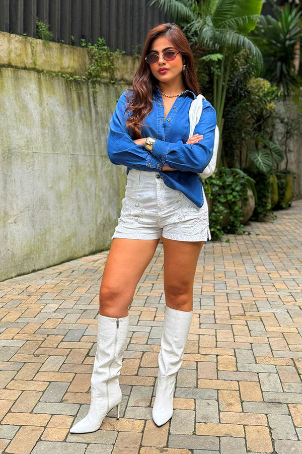 Short Corto SF08171 para mujer dyaboo crudo/blanco