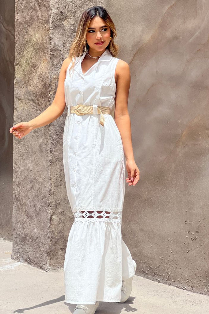 Vestido Largo DF10045 para mujer dyaboo crudo/blanco