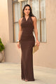 Vestido Largo DF10120 Para mujer dyaboo cafe 