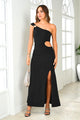 Vestido Largo Solo Hombro DF10082 Para mujer dyaboo negro